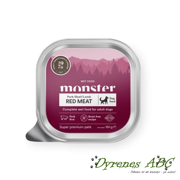 MONSTER Dog Pat� Tray - Red Meat 150g