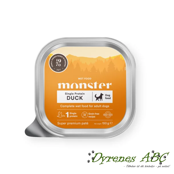 MONSTER Dog Pat� Tray - Duck 150g