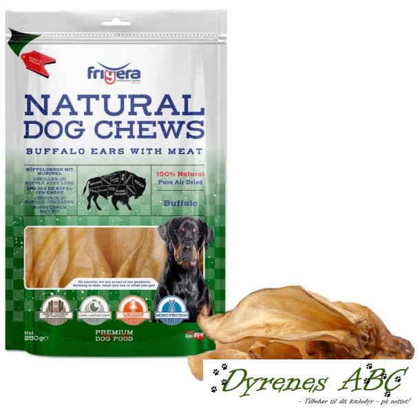 Natural Dog Chews - Bffelrer med kd, 250g