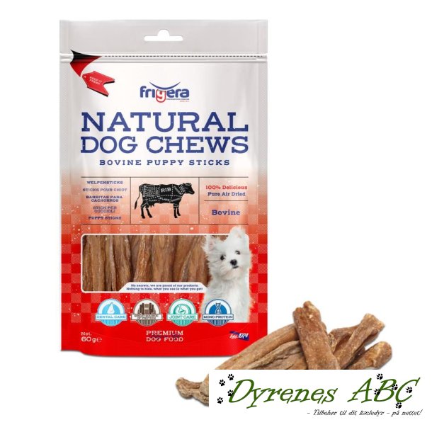 Natural Dog Chews -Okse Hvalpestnger, 60g