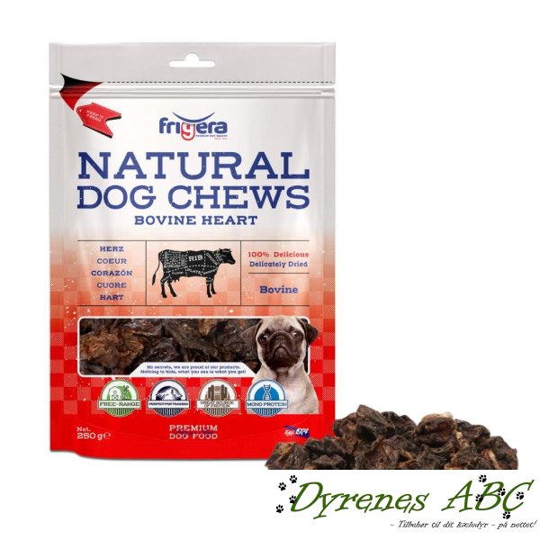 Natural Dog Chews - Oksehjerte, 250g