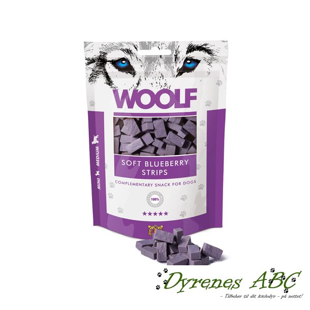 Woolf Soft Blueberry strips, 100g