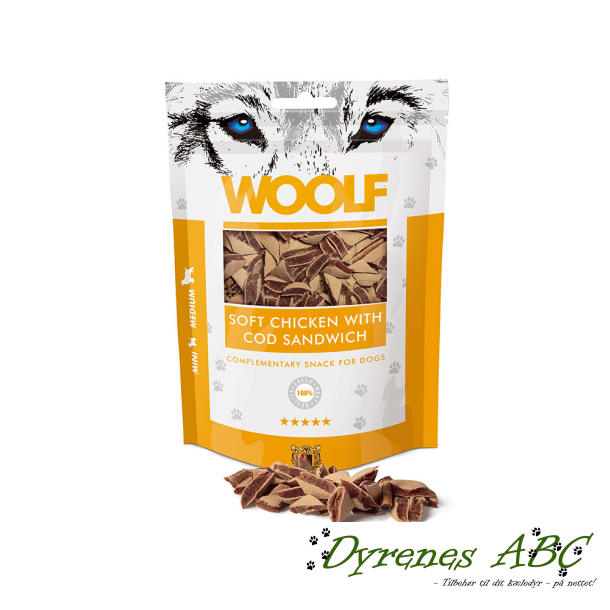 Woolf Soft Chicken with Cod Sandwich, 100g