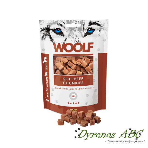 Woolf Soft Beef chunkies, 100g