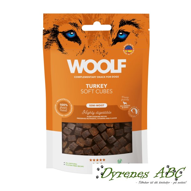 Woolf Soft Cubes Turkey, 100g